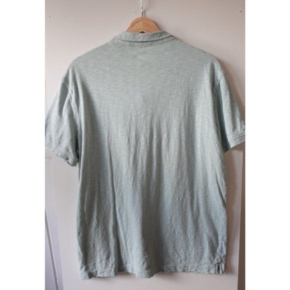 GAP Polo Shirt Mens Large Green Solid Slub Pocket Short Sleeve Casual Soft - Picture 3 of 7